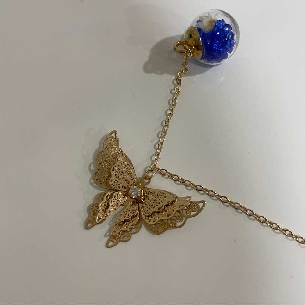 Handmade Metal Feather 3D Butterfly Bookmark - Picture 3 of 5